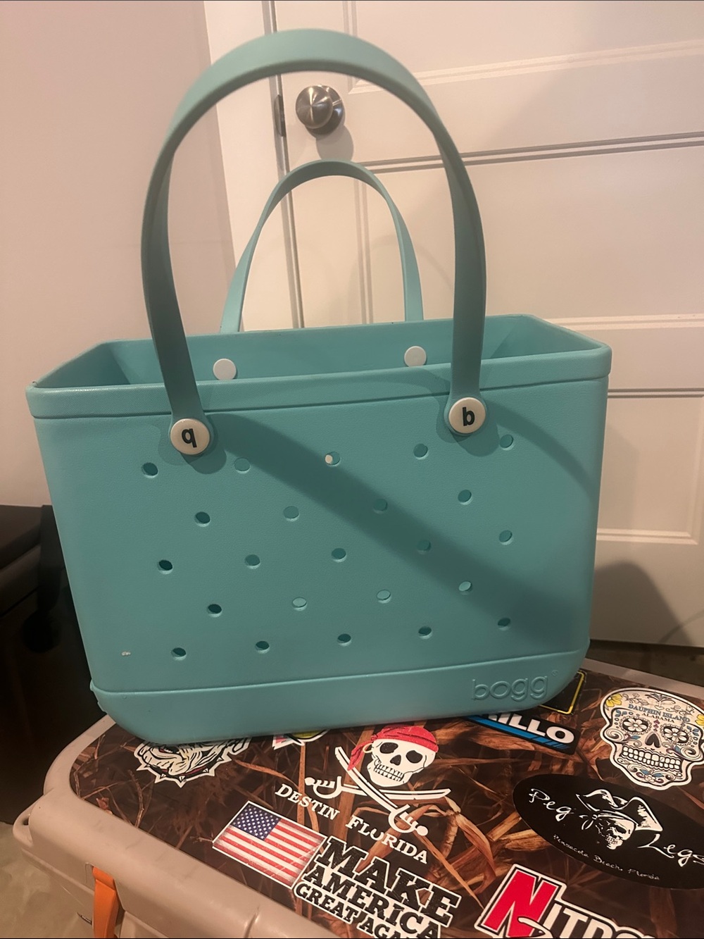 BOGG BAG Aqua Blue Perforated Tote